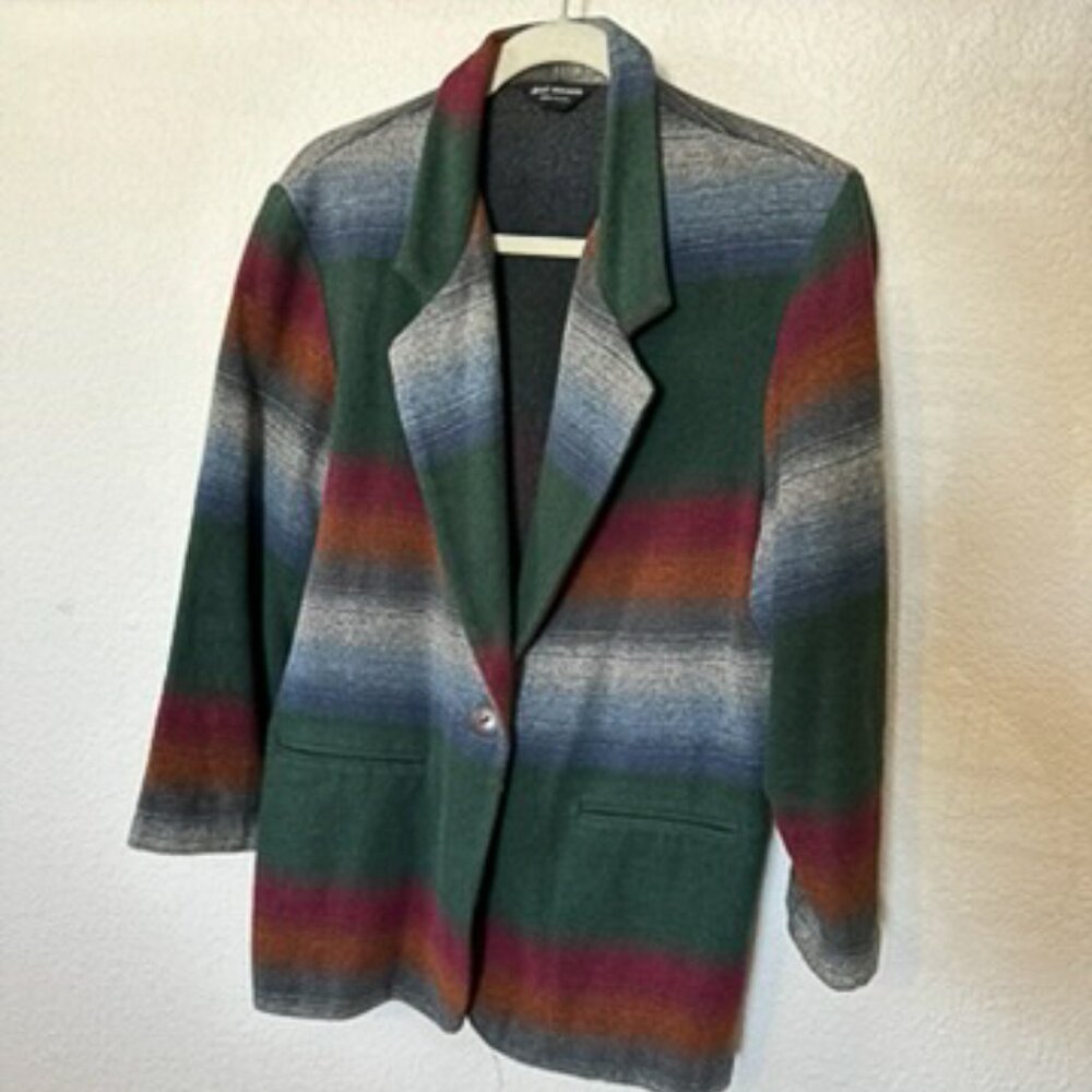 90s Chad Stevens One Button Knit Blazer Women’s medium western vintage